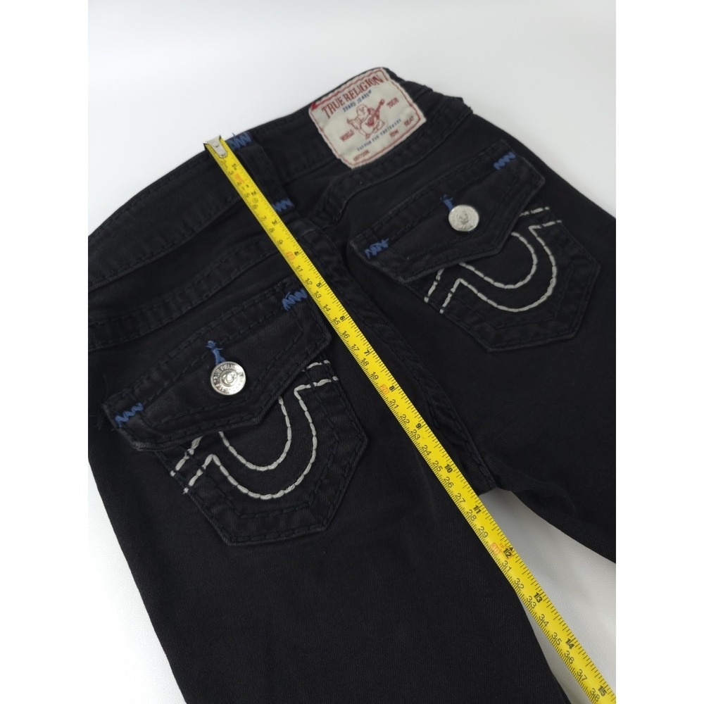True Religion Billie Big T mid-rise Straight skinny Blue Black Women jeans 24 - Picture 6 of 10
